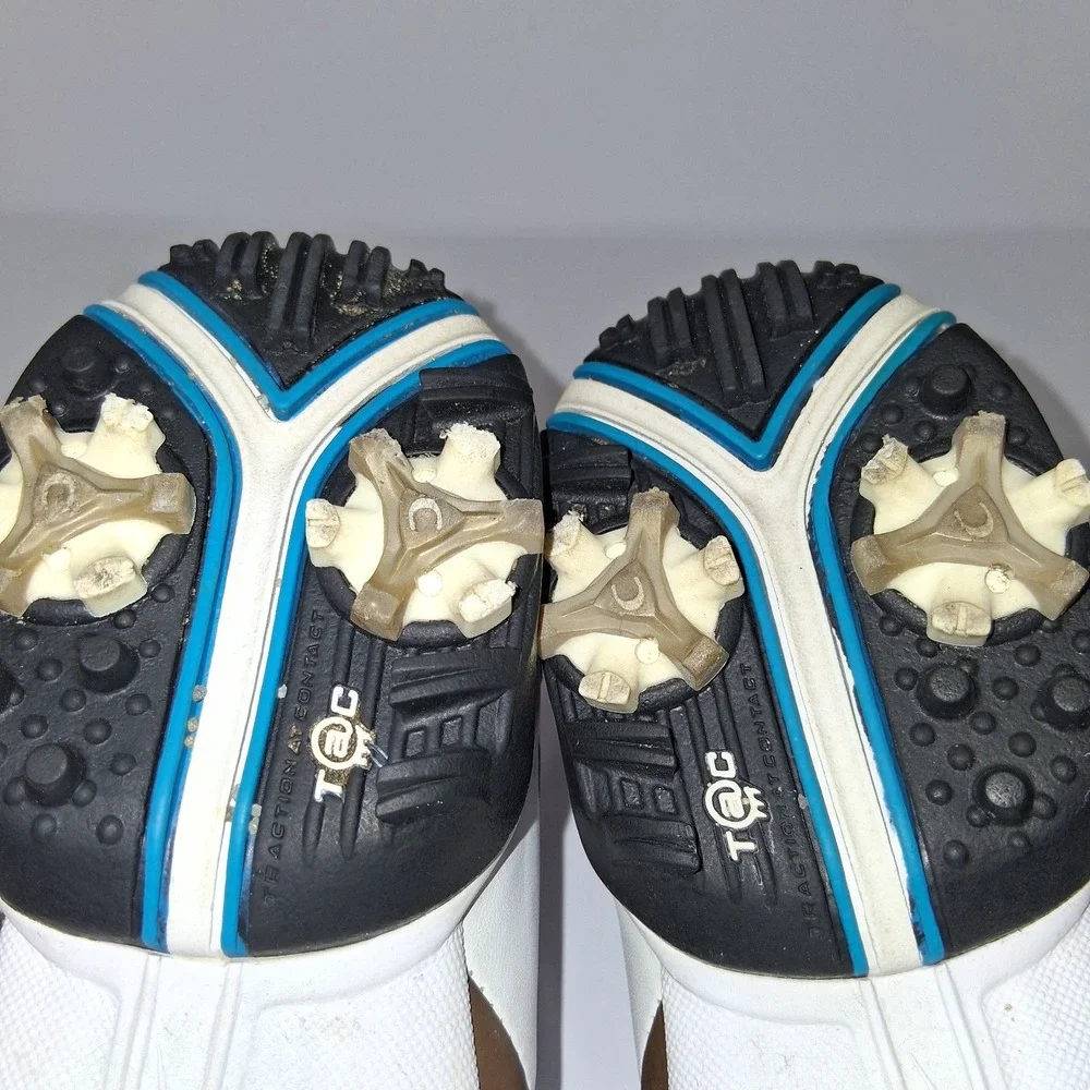 Nike TAC Power‎ Channel White/Brown Leather Lace Up Golf Shoes Women's Size 6.5